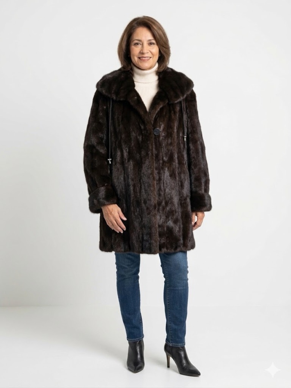Giuliana Teso For Neiman Marcus Reversible Ranch Mink Stroller Like New Fur Coat